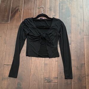 Edikted Black Long Sleeve Crop Top